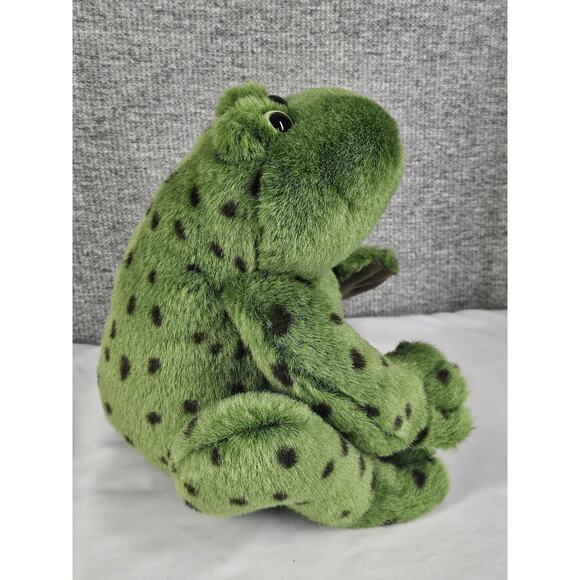 GUND VINTAGE 80's GREEN JEREMIAH "SITTING BULLFROG PLUSH" TOY CROAKING RATTLE 8" - Picture 4 of 9